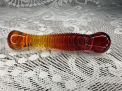RARE Fenton Amberina Cocktail Muddler 4.5 In Vintage Glass UV Glow