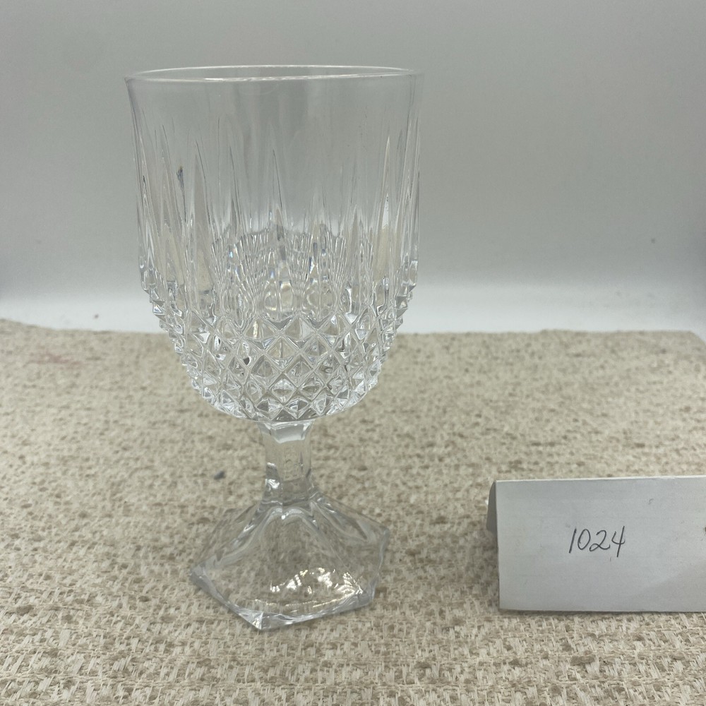Fostoria Crystal Stratton Pattern Water Goblet 6 1/2″ HEAVY & BEAUTIFUL