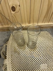 Set of Two Unique Vintage Clear Uniglass Twist Drinking Glasses