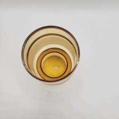 Vintage MCM Amber And 24k Gold 3 Tall Drink Shot Glasses Unique Rare