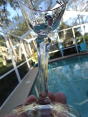 Libbey Clear Glass Red Rim Pickwick (3001) Liquor Cocktail/Martini Glass EUC