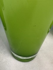 Set Of 4 Lime Green Hand Blown Cased Glass Tumblers Highball Iced Tea Glasses