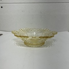 VTG Fostoria Baroque Topaz Yellow Glass Nut Trinket Candy Dish Bowl