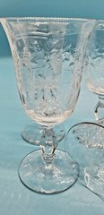 Buckingham Rock Crystal Barware Glasses 5″ Etched/Gold Trim (11) Brandy, Sherry,