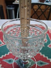 VINTAGE HOBNAIL PATTERN SET OF 7 BUBBLE DESIGN CLEAR 5″ TALL