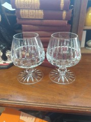 Pair Ceska Crystal Brandy Snifter Snifers Glass Set 2