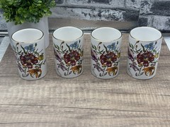 Vintage Gucci Florence Italy Floral Porcelain Tumbler Set Of 4 READ England