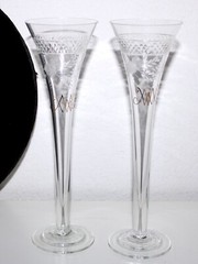 2 WMF Champagne Glasses Germany Pattern Prince of Metternich – Gold Monogram