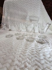 Vintage Clear Glass Cordial Aperitif Glasses 5 3/8″ H x 2 1/4″ W Set of 8 Barwar