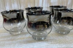 MCM Dorothy Thorpe Silver Fade Seafood Cocktail Nesting Glasses Set Of 5