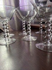 Imperial Glass Candlewick 3400 6oz Tall Sherbet/Champagne 4 Beads – (Set of 7)
