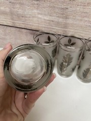 Libbey Silver Foliage Tumblers 5 1/2″ Set of 5 Vintage EUC