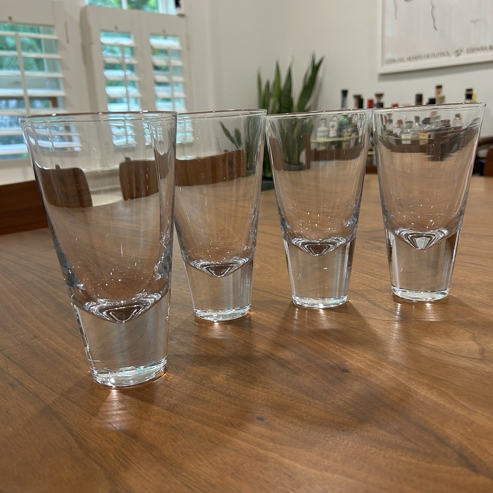 Zodax Amalfi All Purpose Drinking Glasses 6.5” 16oz Set of 4 Thick Base