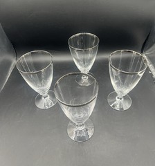 4 Fostoria Wedding Ring #6051 ½ Platinum Trim Footed Iced Tea Tumbler(s)