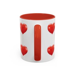 Valentine «Be Mine» Accent Coffee Mug — Heart & Kisses (11/15 oz)