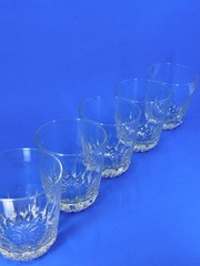 5 Cristal d’Arques Durand CHANTELLE Crystal On The Rocks Glasses France Tumblers