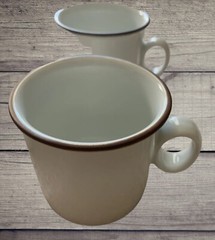 VTG Dansk Designs Mug Set 8 Piece Cup Saucer Epoch Brown Norway Swedish MCM EUC