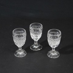 Set Of 3 Crystal D’Adriana Luna Cordial Goblet Wine Glasses 3 5/8″