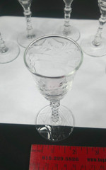 Libbey Rock Sharpe Crystal, # 3005, Cordials, Qty 9, USA, c1960’s, ExCd, MCM