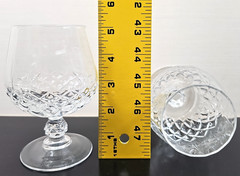 4) Cristal D’Arques Longchamp Brandy Glass Set Crystal Cut Snifters Stemware Lot