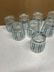 SET OF 8 MCM BLUE & GREY GLASSES 3” EXCELLENT ANCHOR?? ATOMIC ??