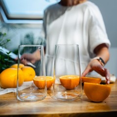 Stylish Highball Glasses – Set of 4, 20 fl oz, , Dishwasher Safe