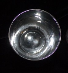 6 Vintage Clear Etched Drinking Glasses 4 1/2″ Tall