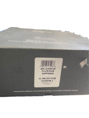 WATERFORD Crystal Champagne Flutes Millennium Collection HAPPINESS NIB Set of 2