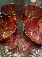 Vintage Ruby Red Bartlett Collin’s Goblets Water Tea Wine Set Of 4 Gift
