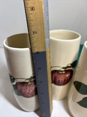 Vintage Franciscan Apple Blossom Drinking Glass Tumblers Set Of 3 Earthenware