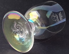 Rare Glass Cup Foot Cup Adelskrone around 1900 O397