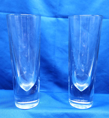 Vintage 1980s CARLO MORETTI Bullet GLASS Heavy Made In ITALY Set of 2