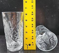 8) Libbey Hobstar Highball Glasses Set Clear Star Emboss Etch Heavy Tumblers Lot