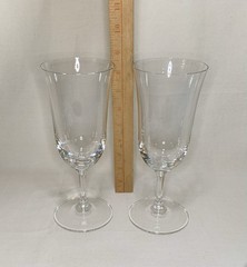 Classic By Wedgwood Vera Wang Blown Glass Crystal Water Goblets Set Of 2