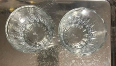 VINTAGE CRISA CLEAR GLASS Set of Two Whiskey Rocks Double Old Fashioned 6oz