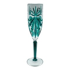 Set of Six 6 Murano Glass Champagne Flute Purple Blue Red Green Orange 22.5cm