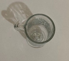 Vtg Libbey Snowflake Swirl Footed Glass Mug Blue & White on Clear | Replacement