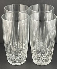 VTG Anchor Hocking Canfield Clear Glass Tumblers 12oz Drinking Glasses Set of 4