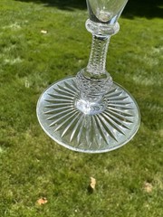 Set Of 4 Antique Saint Louis Crystal Massenet Etch Small Sherry Wine Cordials