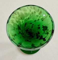 Venetian Crystal Murano Italy Cordial Glasses Green Set of 5