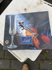 Cristal d’Arques LONGCHAMP France Champagne Flutes set of 4 in box