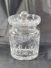 Rogaska Cut Crystal Biscuit Jar Made In Slovenia