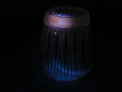 Vintage Atomic Glass Ice Bucket MCM Barware Black/White 1950’s