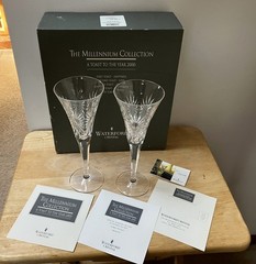 Waterford Millennium Collection Health Toasting Flute Pair in Box