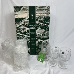 New 6 Eamon Glass Etched Claddagh Shamrocks Twist Stem Wine Goblet Glasses Ire