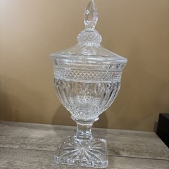 Large Crystal Glass Cup Trophy With Lid 9 lbs 15 Inches Tall Very Beautiful. 3B
