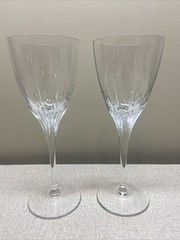 WATERFORD Marquis CLARIA WINE GLASSES, Cut Crystal, 8″, 6 oz, 2PC SET EUC