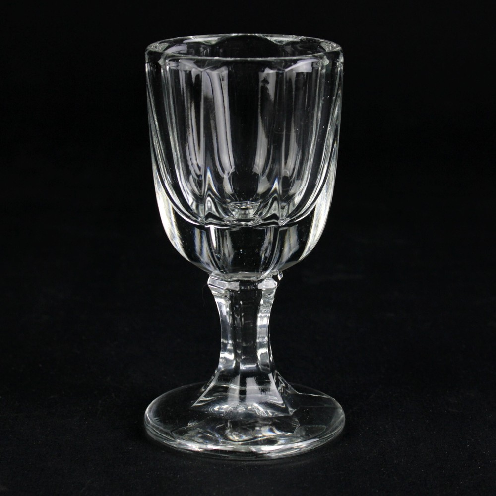 Flint Huber Champagne Glass, Antique EAPG c.1860s Straight Sided, 3oz, 5″ McKee