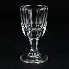 Flint Huber Champagne Glass, Antique EAPG c.1860s Straight Sided, 3oz, 5″ McKee