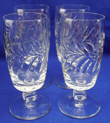 Rock Sharpe Wreath Stem 1001 (4) Iced Tea Glasses, 6 1/2″ (G9)